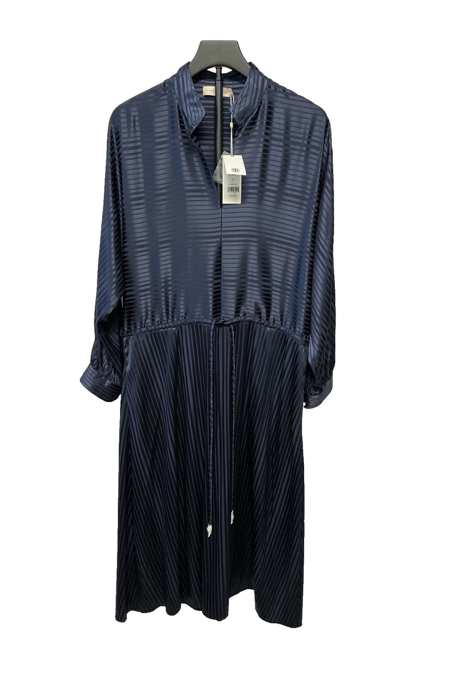 Tory Burch Striped Silk Midi Dress Tory Navy Size M NWT $598
